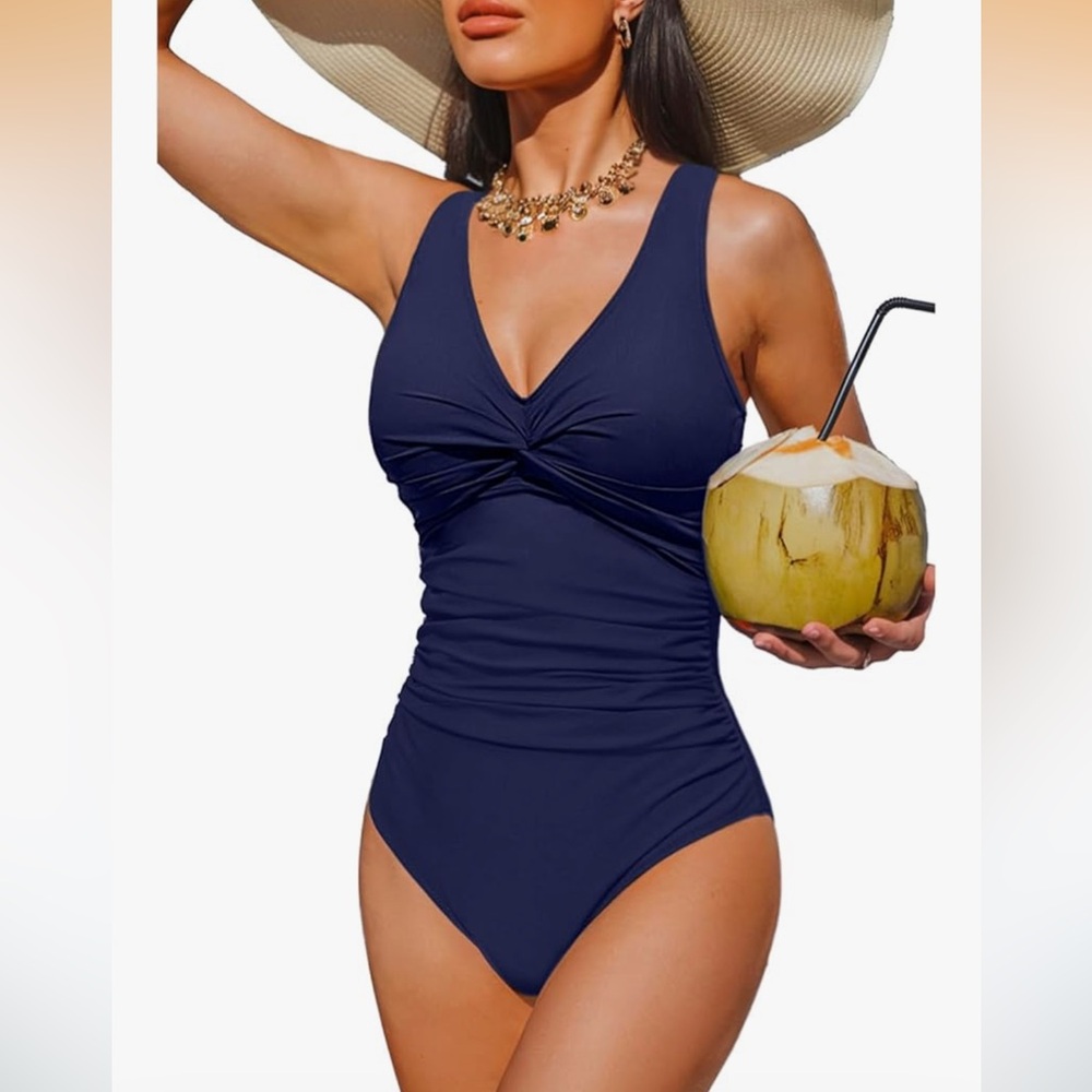 NWT Amazon Holipick One-Piece Swimsuit padded bra, size medium tummy control NEW